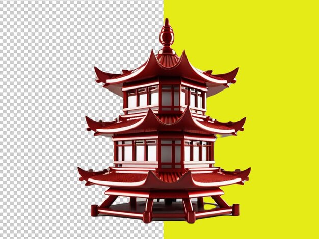 PSD psd de una lámpara de pagoda china en un fondo transparente