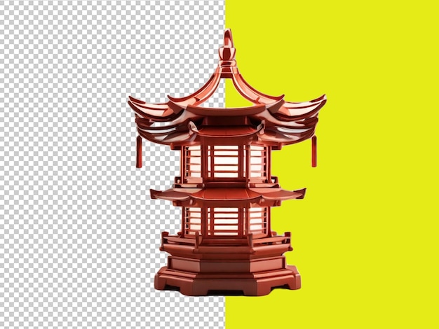 Psd de una lámpara de pagoda china en un fondo transparente