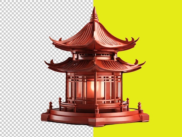 PSD psd de una lámpara de pagoda china en un fondo transparente