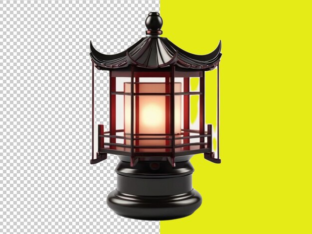 PSD psd de una lámpara de pagoda china en un fondo transparente