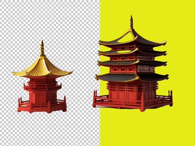 PSD psd de una lámpara de pagoda china en un fondo transparente