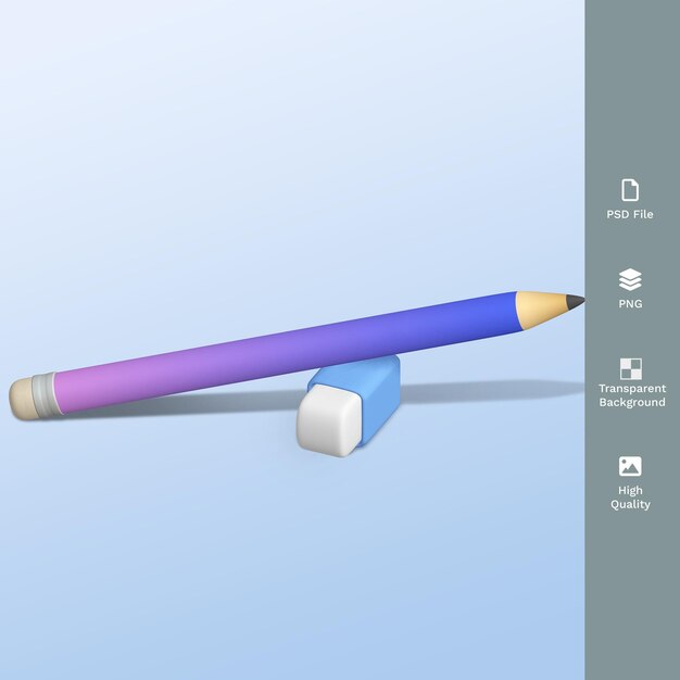 PSD Lápiz render 3d