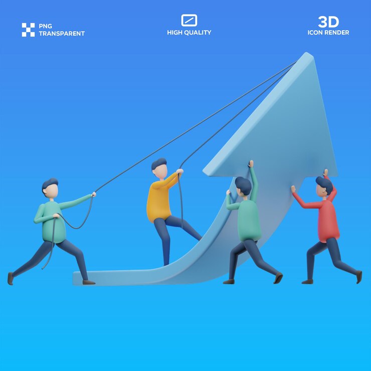 PSD psd lavoro di squadra 3d illustrazione