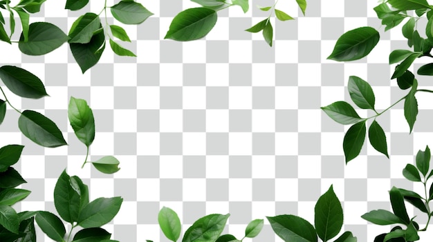 PSD psd leaf frame on transparent background