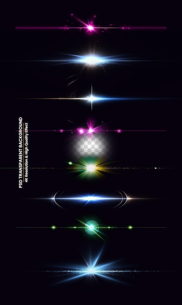 PSD Lens Flares Pack Transparenter Hintergrund