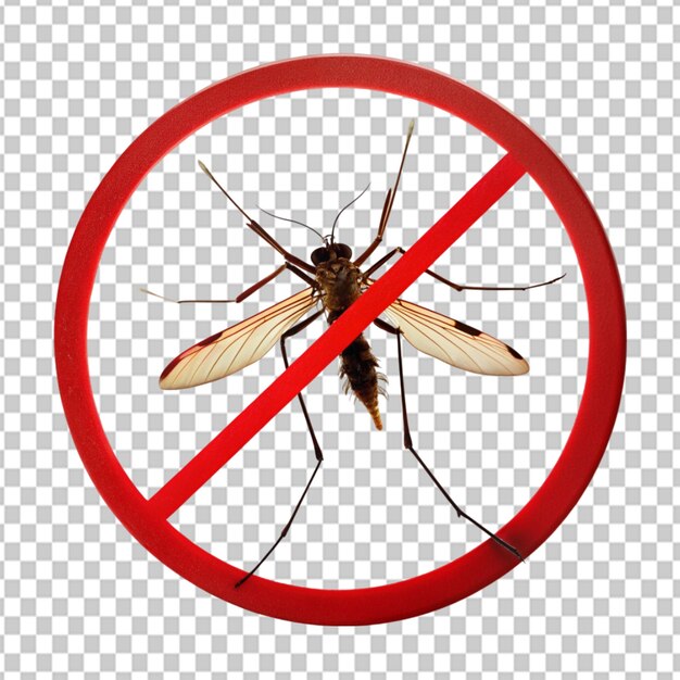 Psd de un letrero de mosquitos en un fondo transparente