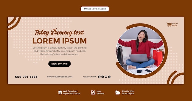 PSD libero slider web di moda instagram modello di progettazione di banner di e-commerce