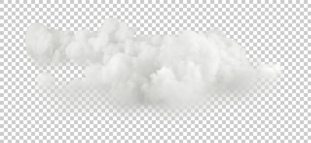 PSD Libertad de recorte nubes blancas formas horizontales en fondos transparentes renderización en 3D.