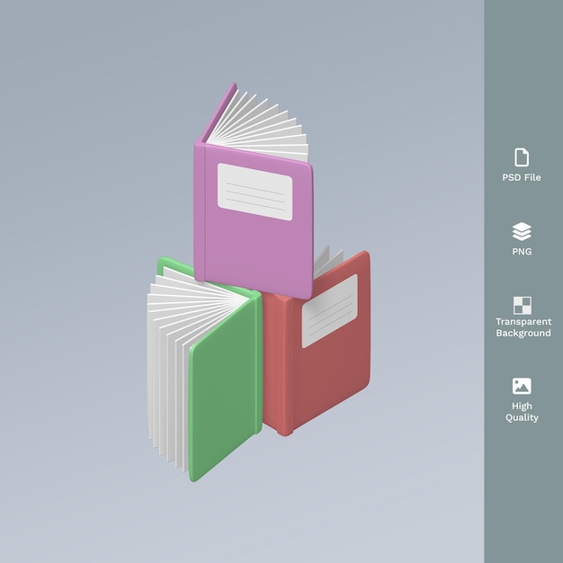 PSD libro 3d illustrazione modificabile