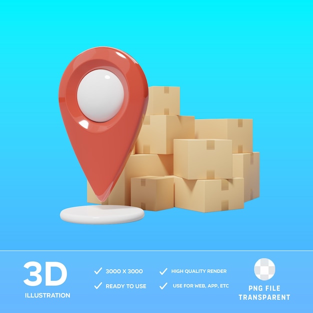 PSD-Lieferort 3D-Bild