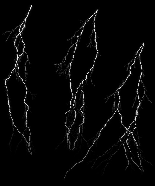 Psd lightning bolt texturas de fondo transparente