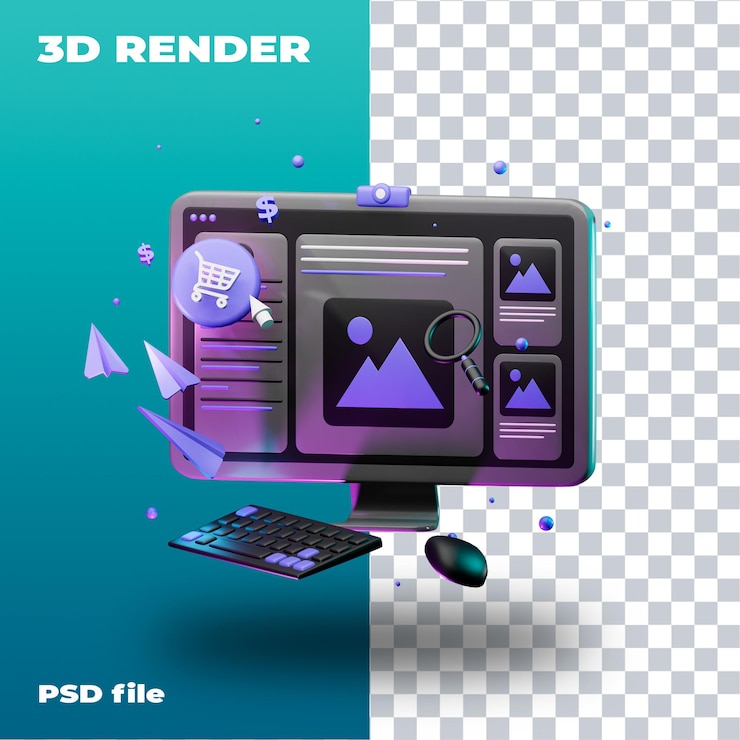 PSD psd en ligne mal illustration rendu 3d icône 3d