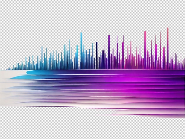 Psd D'une Ligne Sonore 3d Ondes Sur Un Fond Transparent