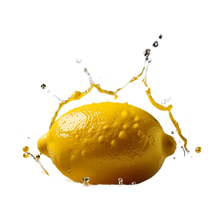 PSD limones salpicando en un fondo transparente Ai generativo