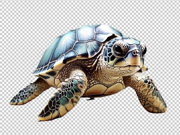 PSD psd de una linda tortuga marina en 3d sobre un fondo transparente