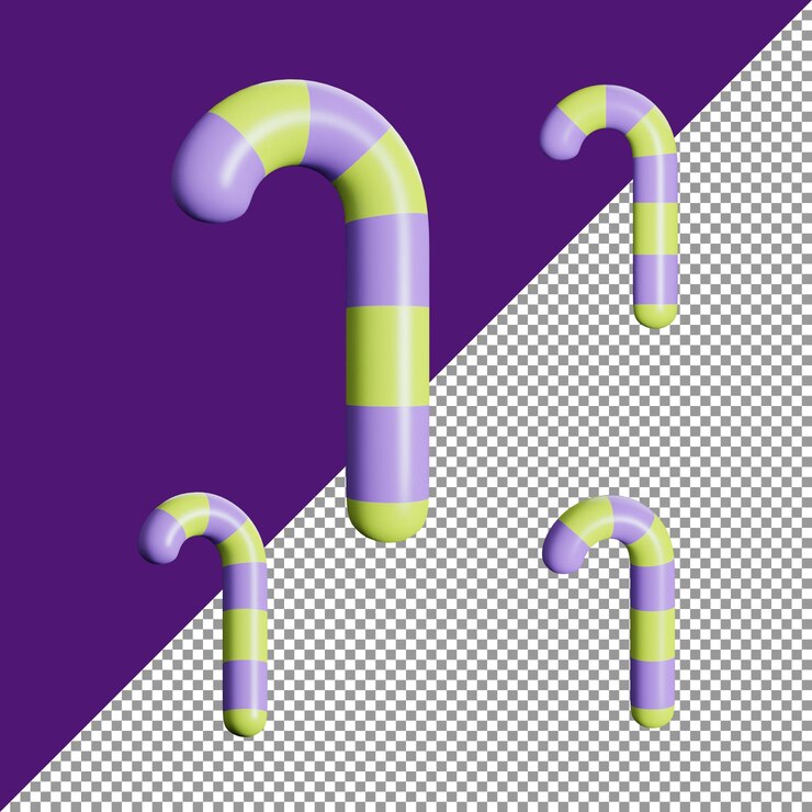PSD lindo icono de Halloween conjunto de palitos de caramelo renderizado en 3D