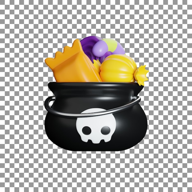 PSD psd lindo icono de halloween truco o trato en 3d