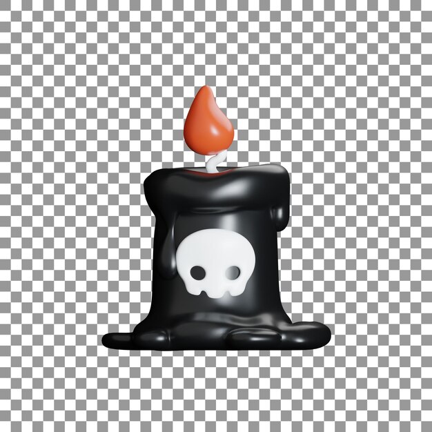 PSD psd lindo icono de halloween vela renderización en 3d