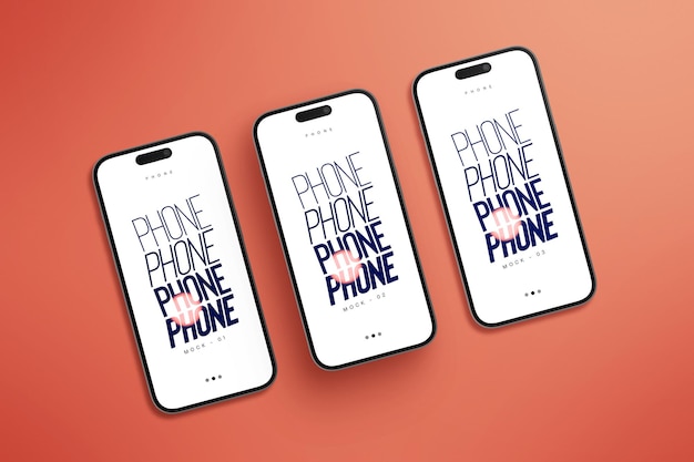 PSD psd lineed up mobile phone creative mockup para mídia social instagram post e história