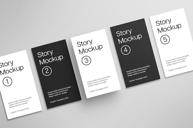 PSD Lineed Up Story Mockup Design per i social media e i post su Instagram