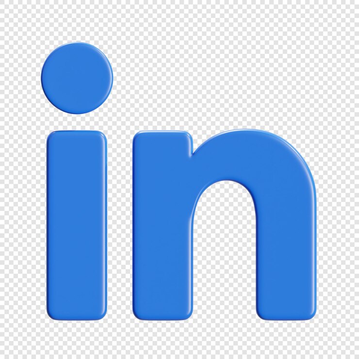 PSD psd linkedin logo 3d icône vue de facepsd