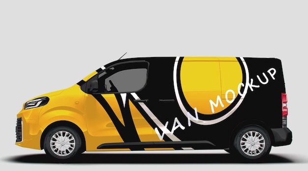 PSD linker Lieferwagen-Mockup