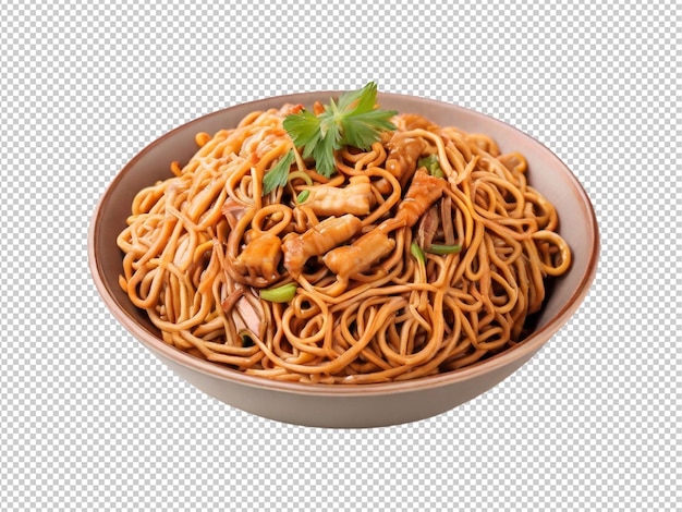 Psd de un lo mein en un fondo transparente