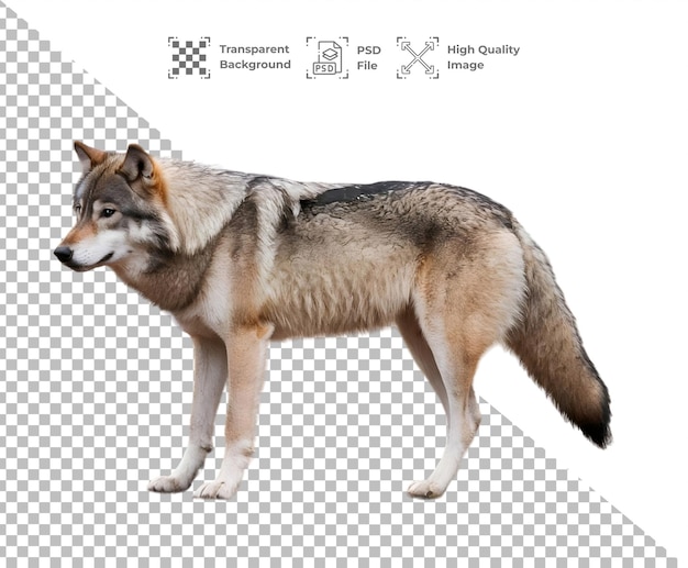 Psd lobo isolado em fundo transparente