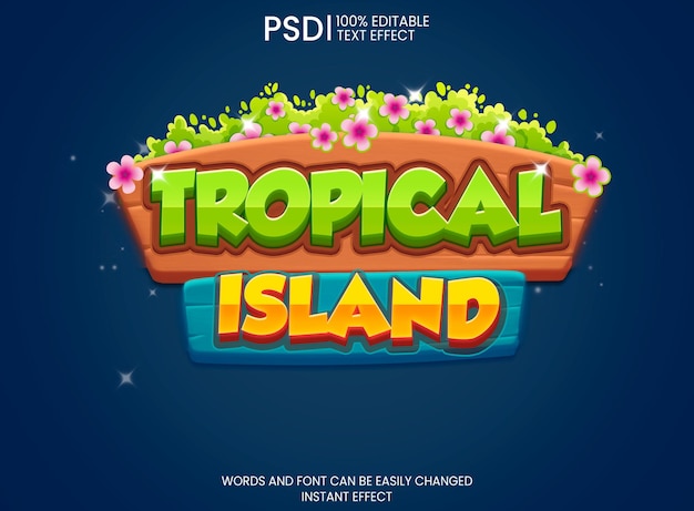 PSD logo game kasual Premium psd efek teks 3D templat logo game petualangan kartun efek teks 3D