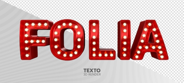 PSD logotipo 3d folia para carnaval no brasil