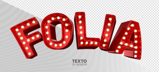 PSD logotipo 3d folia para carnaval no brasil
