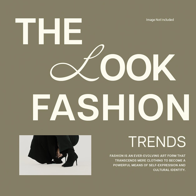 PSD Le look des tendances de la mode sur un fond de couleur sombre modèle de post Instagram