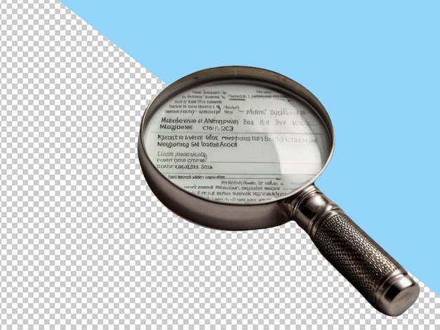 PSD psd d'une loupe sur fond transparent