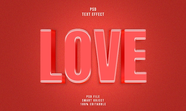 PSD love 3d fett redigierbare Text-Effekt-Vorlage
