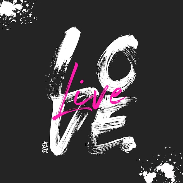 PSD Love Lettering Typographie Design für soziale Medien und Instagram Post Vorlage