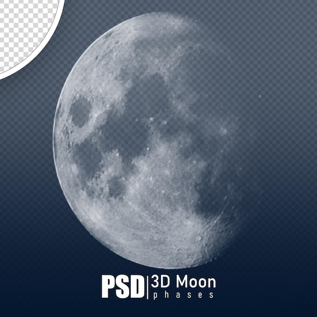 PSD psd lua fases 3d renderização realista sem fundo