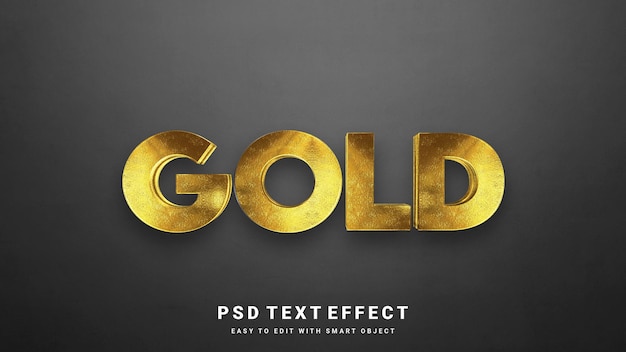 PSD psd luxuoso efeito de texto em ouro