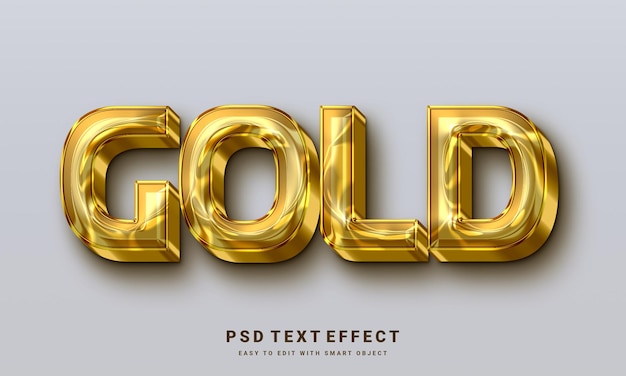 PSD luxuoso efeito de texto em ouro