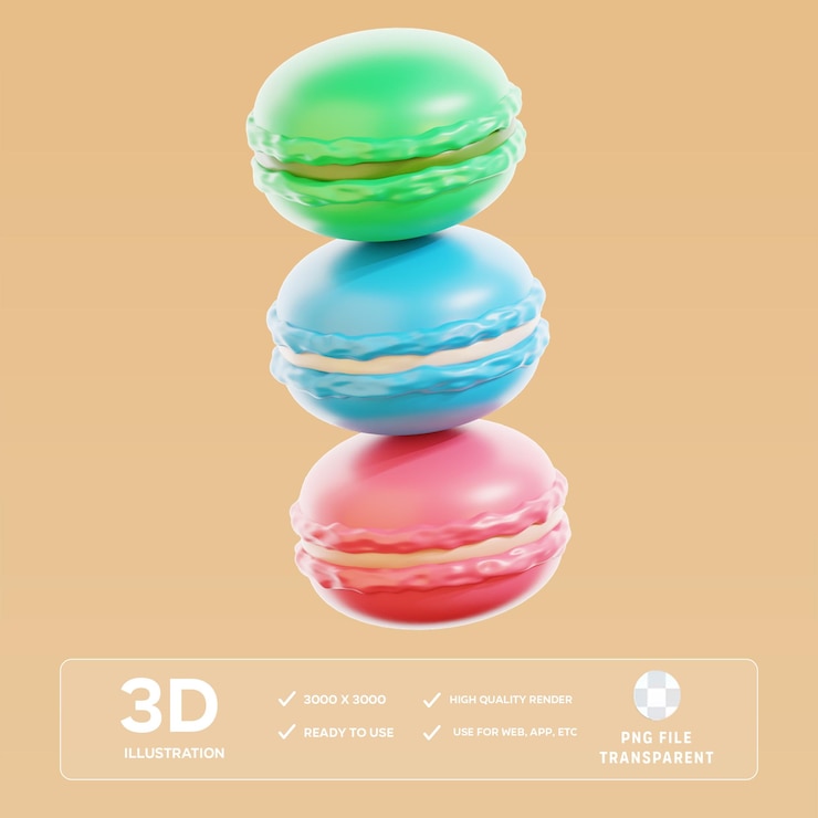 PSD psd-macaron 3d-illustration