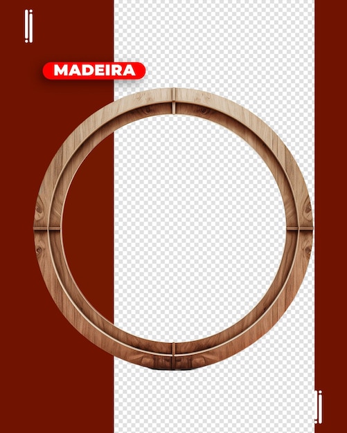 Psd madera redonda para imagen de composición sin fondo.