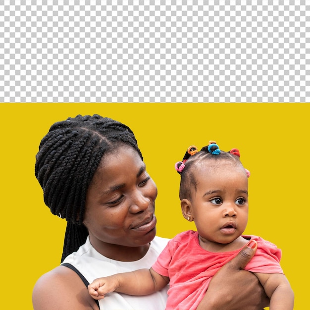 PSD Madre e hija con fondo transparente