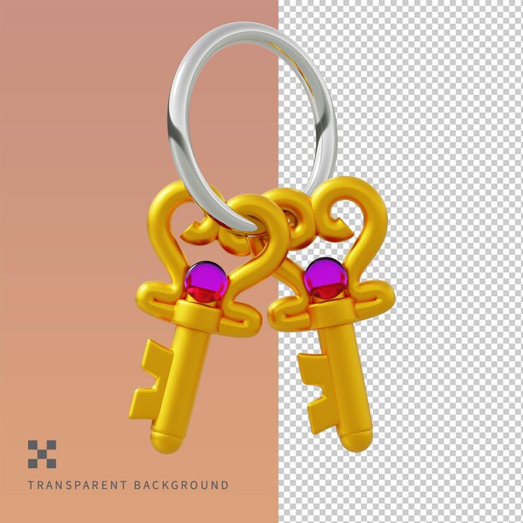 PSD psd magical key icon isolated 3d render illustration