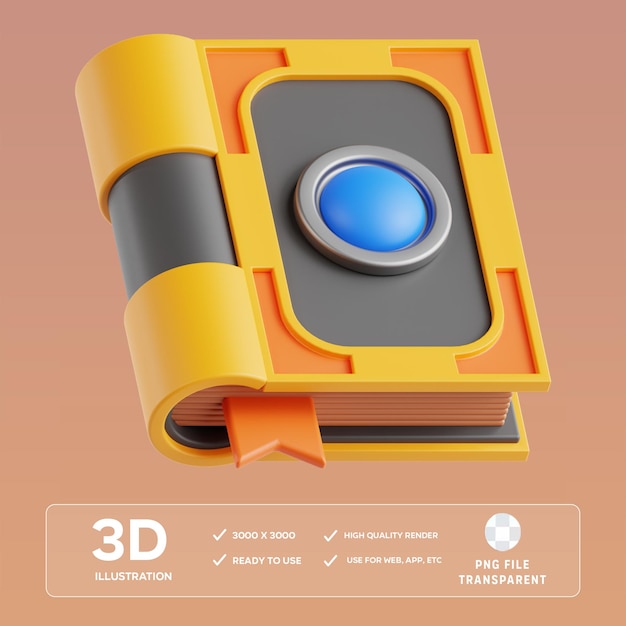 PSD magisches Buch 3D-Illustration