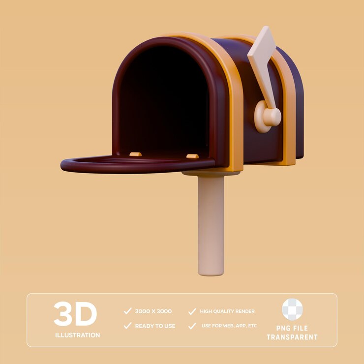 PSD psd-mailbox 3d-illustration