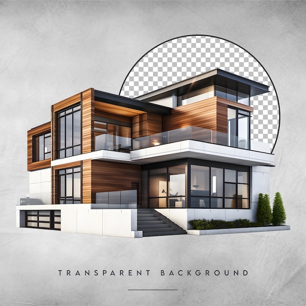 PSD psd maison moderne isolée sur un fond transparent maison immobilière