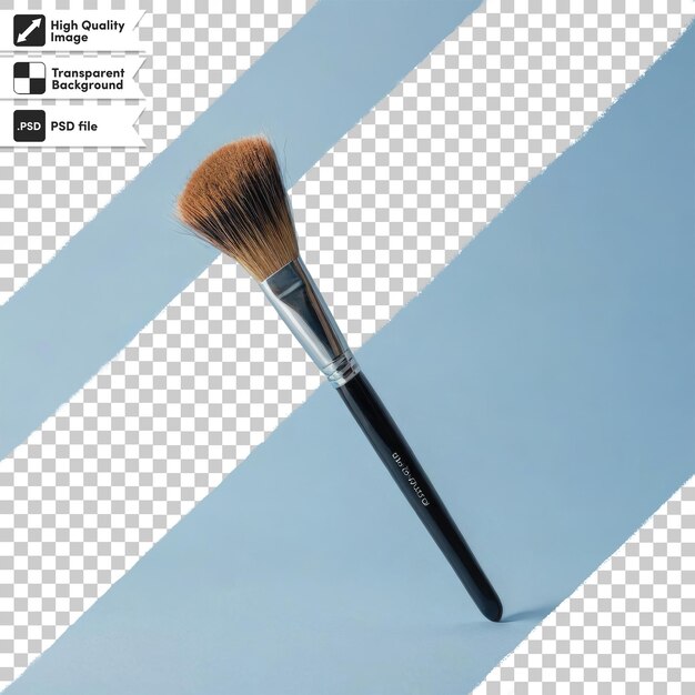 Psd-make-up-pinsel auf blauem, durchsichtigem hintergrund mit bearbeitbarer maskenschicht