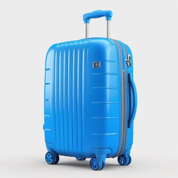 PSD psd de una maleta grande azul sobre un fondo blanco