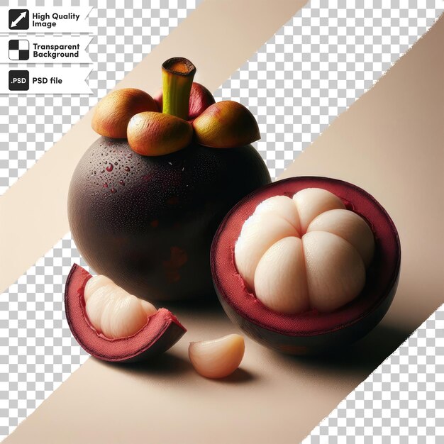 PSD psd mangosteen púrpura sobre un fondo transparente