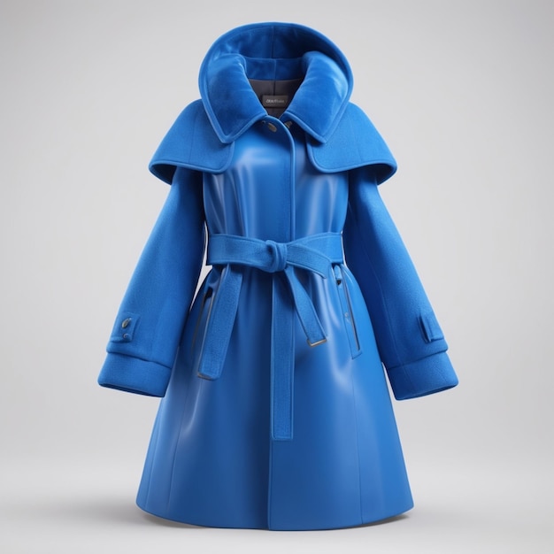 PSD psd de manteau bleu sur fond blanc