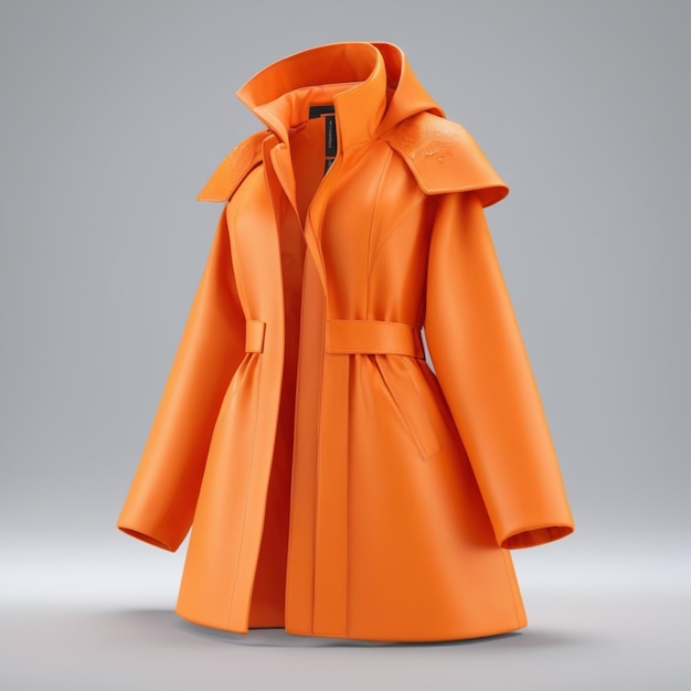 PSD psd de manteau orange sur fond blanc